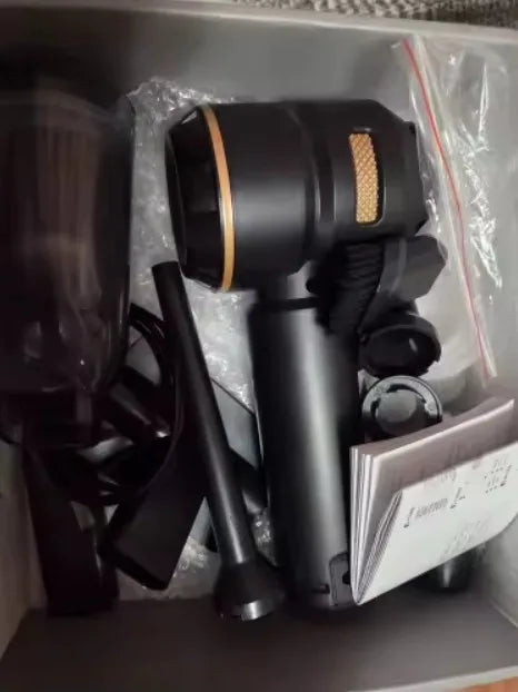 Customer photo of the unboxed kit with its attachments inside the box